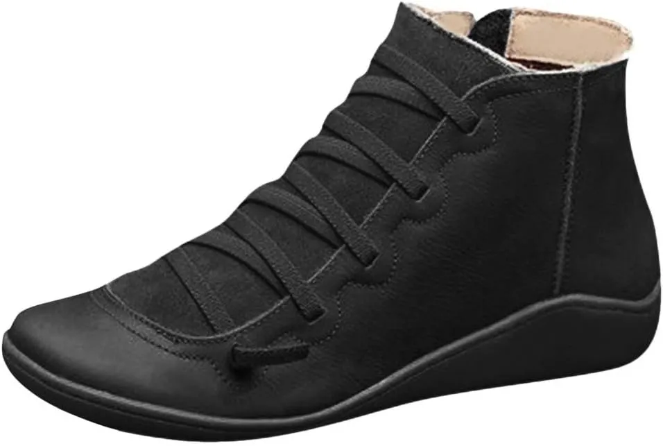 Women Booties Botines Vaqueros Para Mujer White Cowboy Boots for Women Brown Leather Booties Ankle Boots for Women No Heel Comfort Womens Ankle Booties No Heel