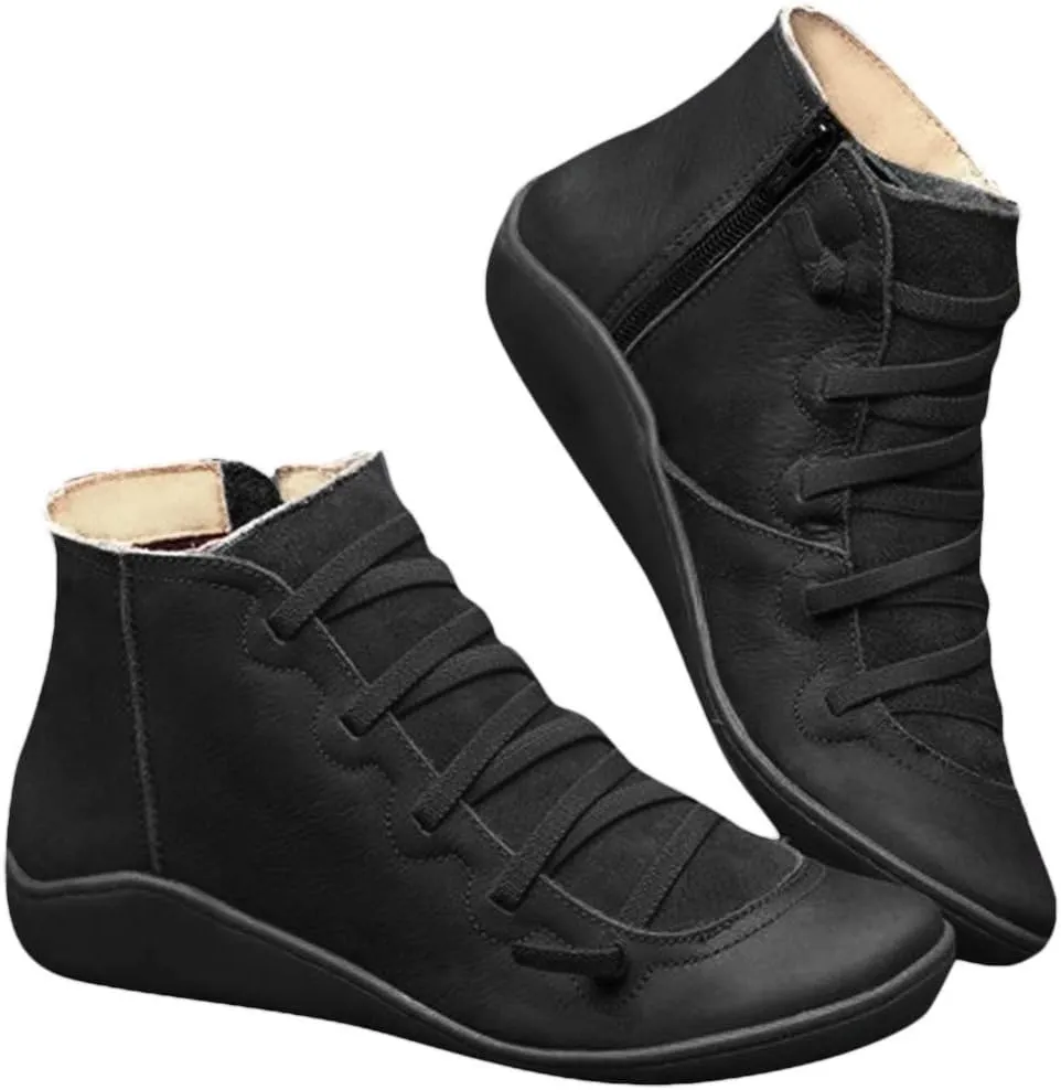Women Booties Botines Vaqueros Para Mujer White Cowboy Boots for Women Brown Leather Booties Ankle Boots for Women No Heel Comfort Womens Ankle Booties No Heel