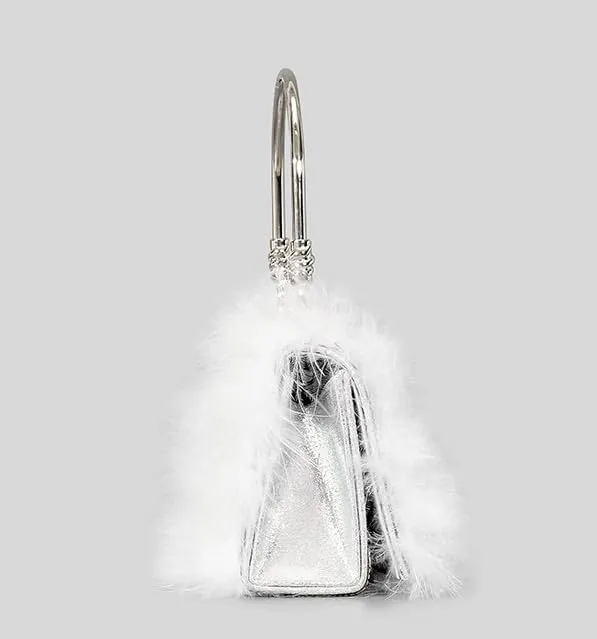 Women Ostrich Feather Evening Bag Dazzling Rhinestone Shoulder Bag Vintage Party Wedding Handbag Clutch Purse 2025