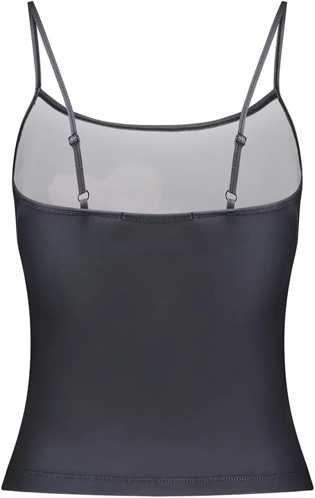 Women Sleeveless Floral Crop Tank Tops Slim Fit Y2K Spaghetti Strap Going Out Tops Scoop Neck Vintage Grunge Cami Top