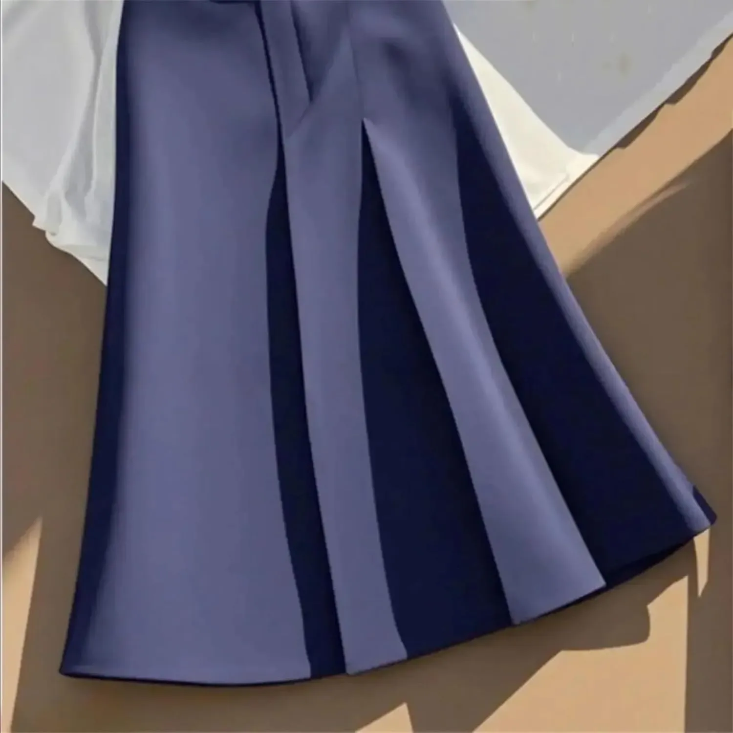 Women Slim Skirt Women High Waist A-Line Pleated Wrapped Hip Skirts Fashion Midi Skirts with Belt Women's Skirts