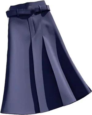 Women Slim Skirt Women High Waist A-Line Pleated Wrapped Hip Skirts Fashion Midi Skirts with Belt Women's Skirts