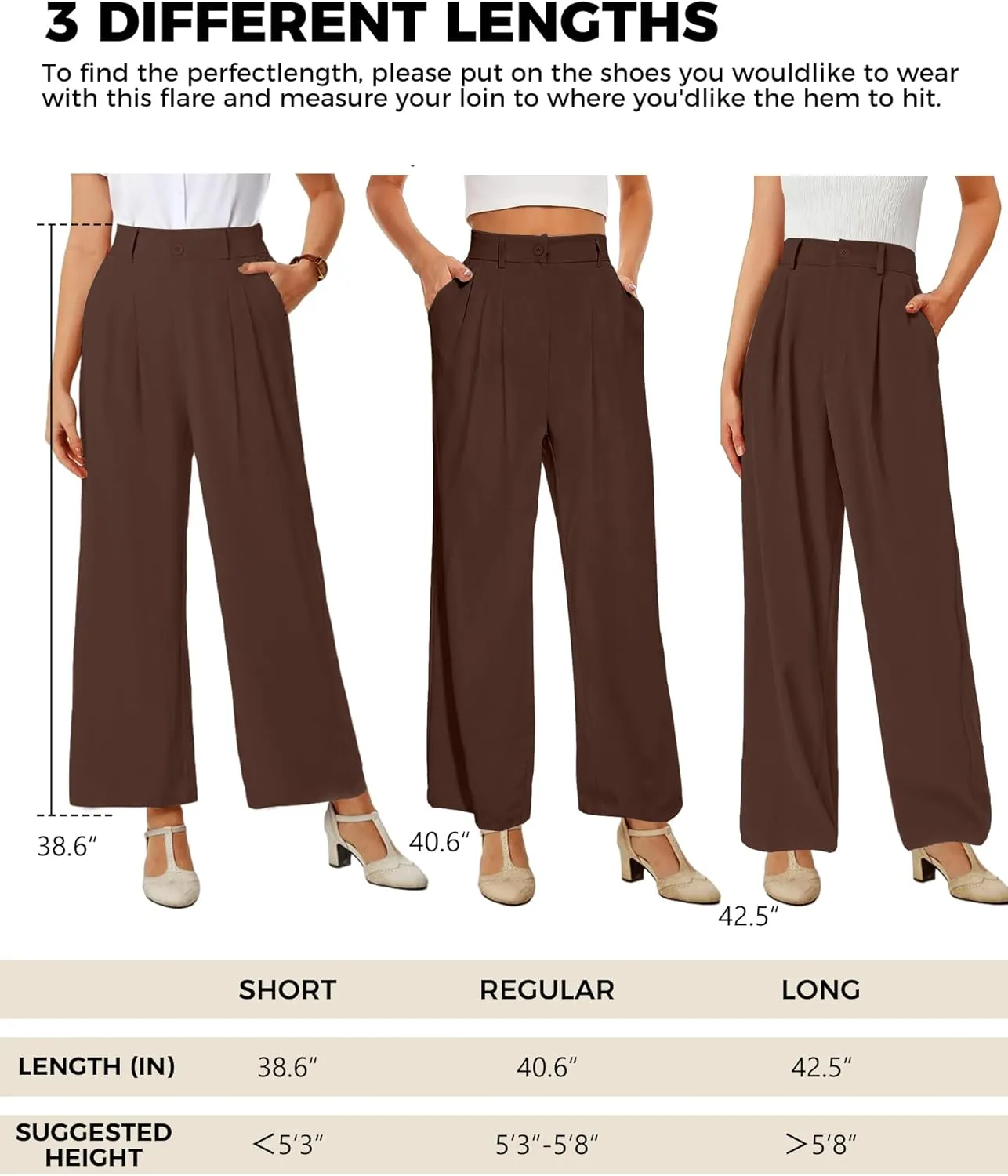 Women Straight Wide Leg Dress Pants for Women High Waist Office Business Casual Trousers Pants with Pockets 2024