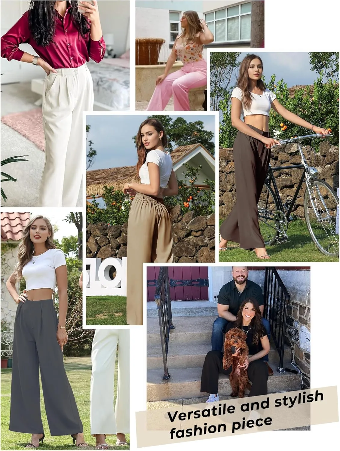 Women Straight Wide Leg Dress Pants for Women High Waist Office Business Casual Trousers Pants with Pockets 2024