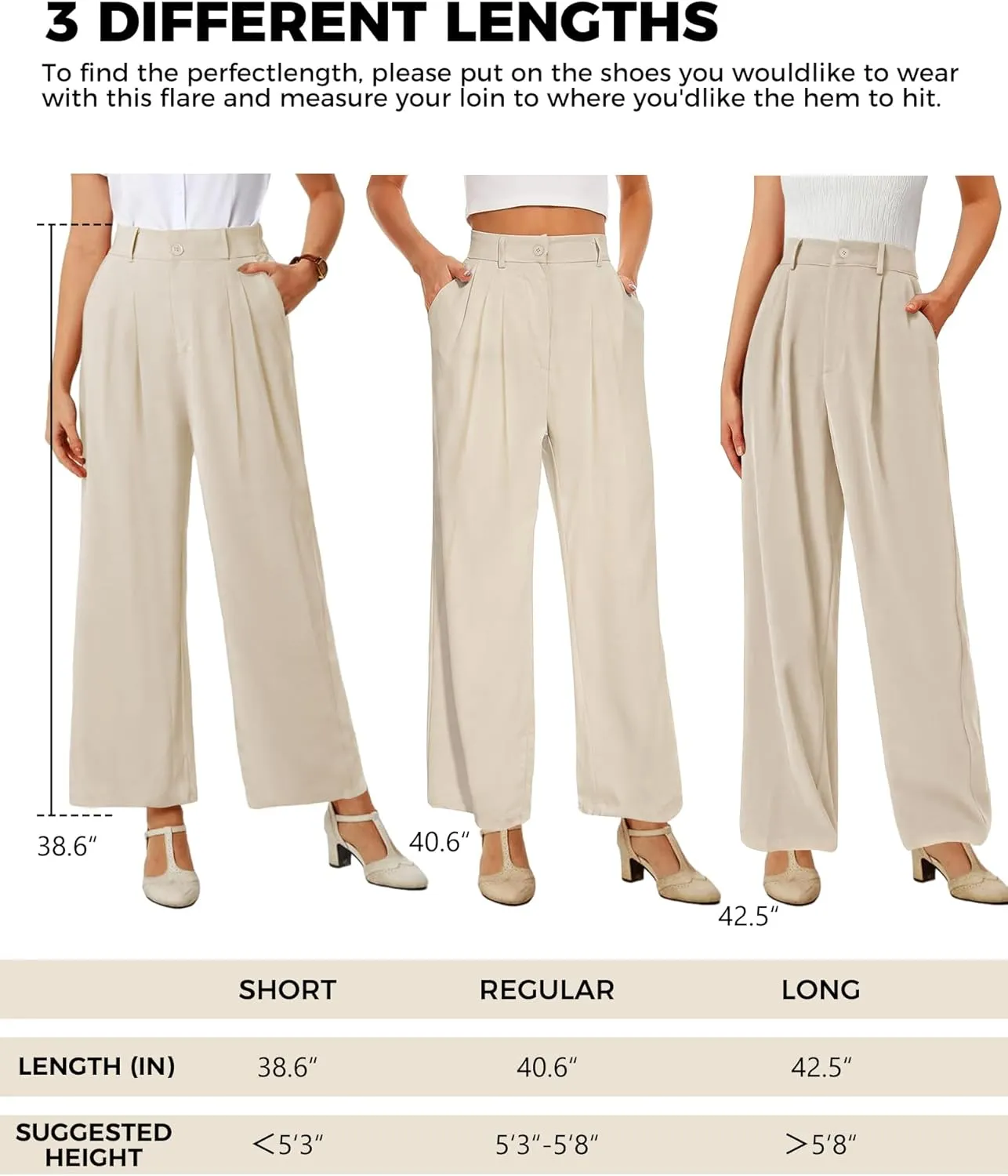 Women Straight Wide Leg Dress Pants for Women High Waist Office Business Casual Trousers Pants with Pockets 2024