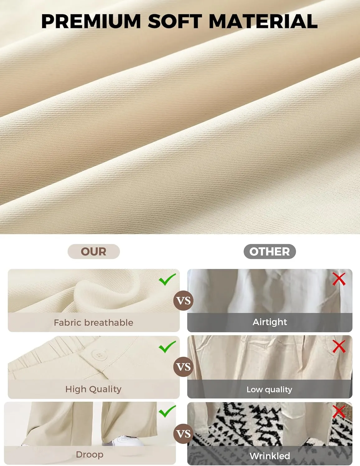 Women Straight Wide Leg Dress Pants for Women High Waist Office Business Casual Trousers Pants with Pockets 2024