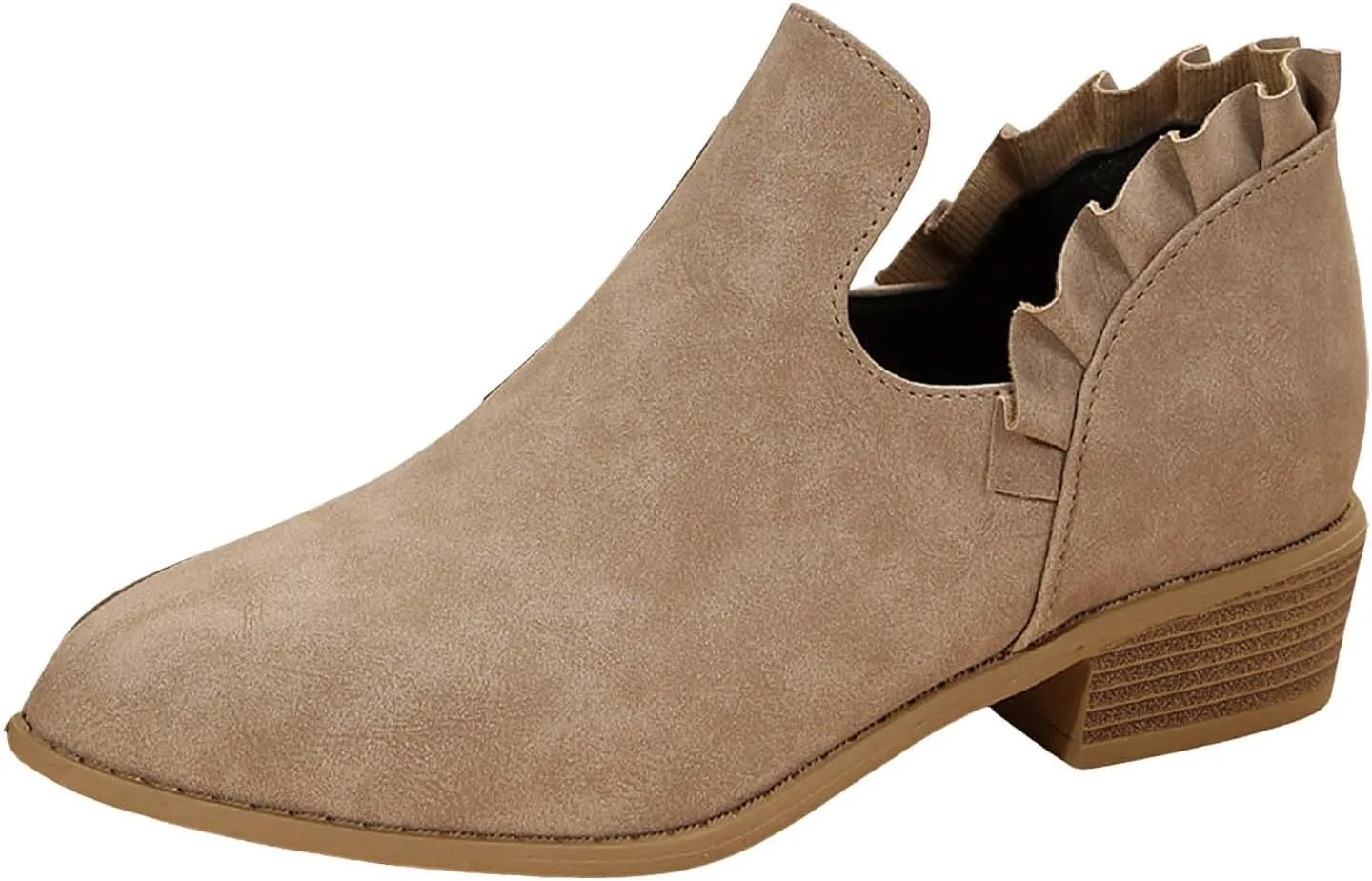 Womens Ankle Boots Low Heel Chelsea Boots Women Women's Ankle Boot Pointed Toe Pull on Fashion Riding Boots For Women