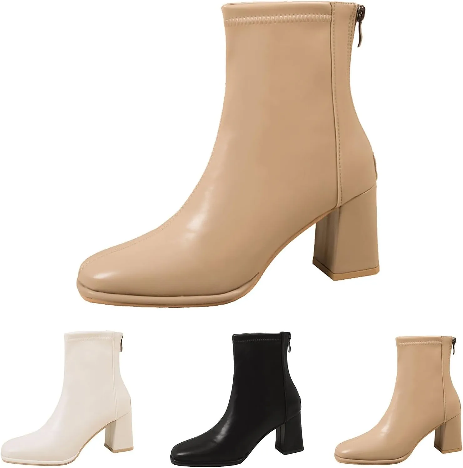 Womens Black Ankle Boots Fashion Boots for Women Fashion Boots for Women 2024 Trendy Fall Womans Winter Women'S Ankle Boots & Booties Flat White Ankle Boots No Heel