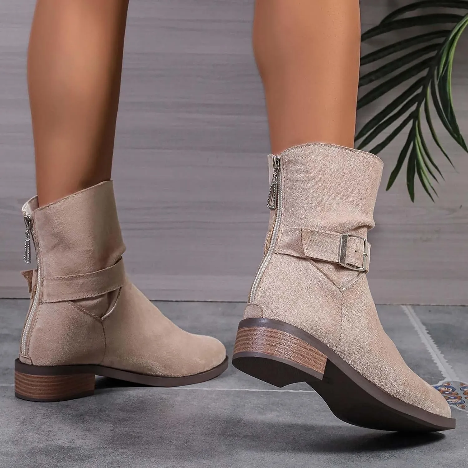 Womens Booties Low Heel Black Work Boots Women Botines Negros Para Mujer Black Boots for Women Black Wedge Ankle Boots for Women Womens Wide Toe Box Ankle Booties