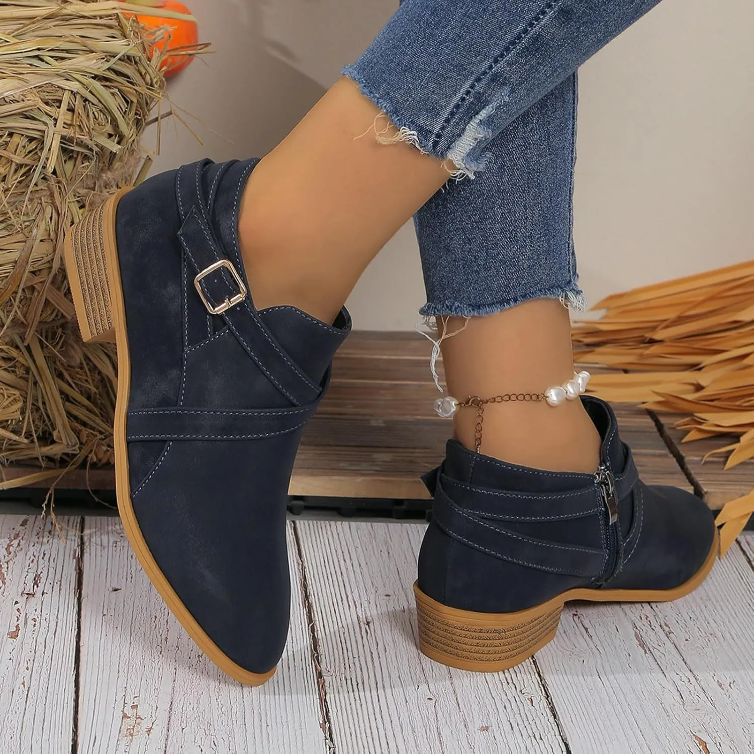 Womens Booties Low Heel Square Toe Ankle Boots Cowboy Boots for Women Mid Calf Womens Taupe Boots Womens Wide Width Booties and Ankle Boots Womens Wide Width Ankle Booties