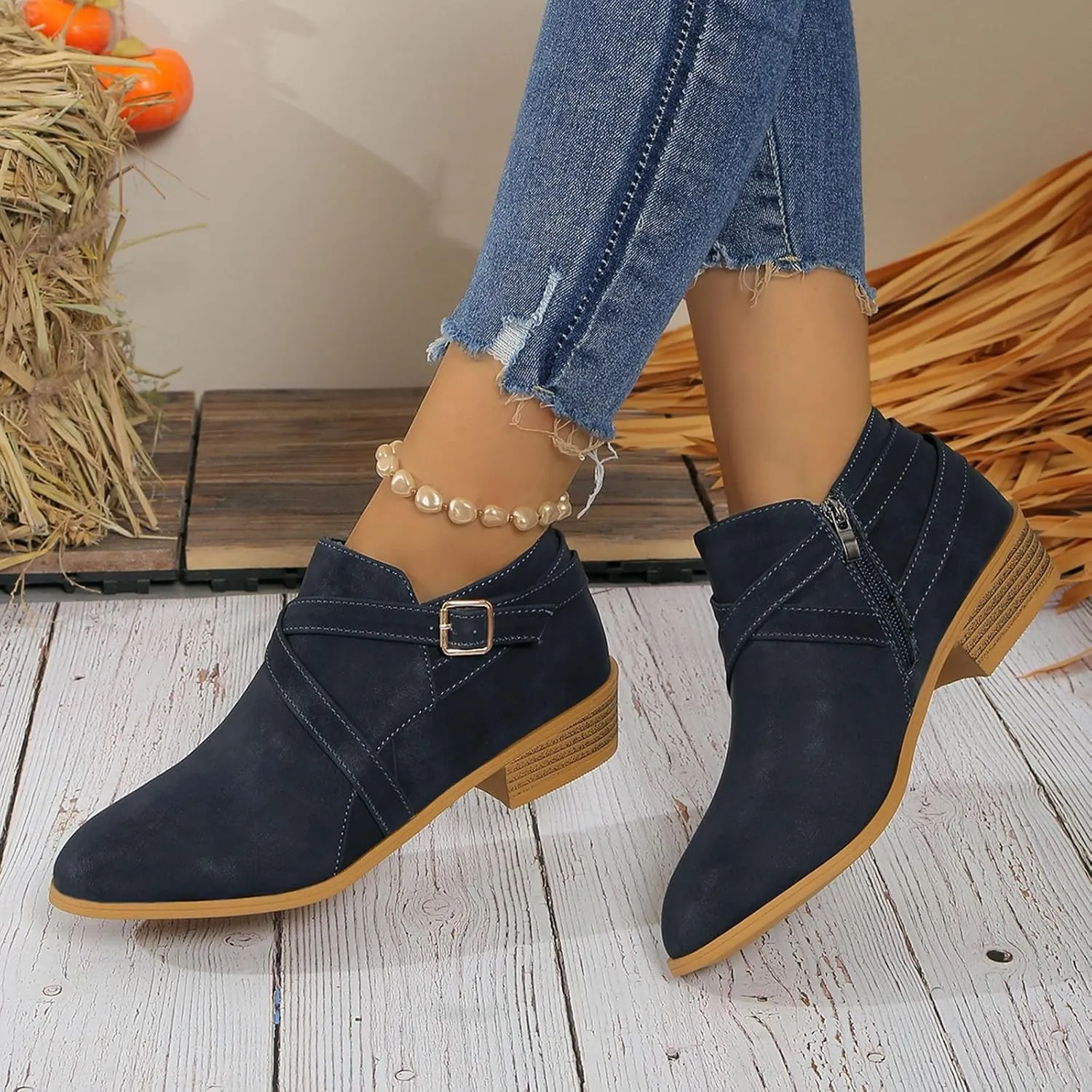 Womens Booties Low Heel Square Toe Ankle Boots Cowboy Boots for Women Mid Calf Womens Taupe Boots Womens Wide Width Booties and Ankle Boots Womens Wide Width Ankle Booties