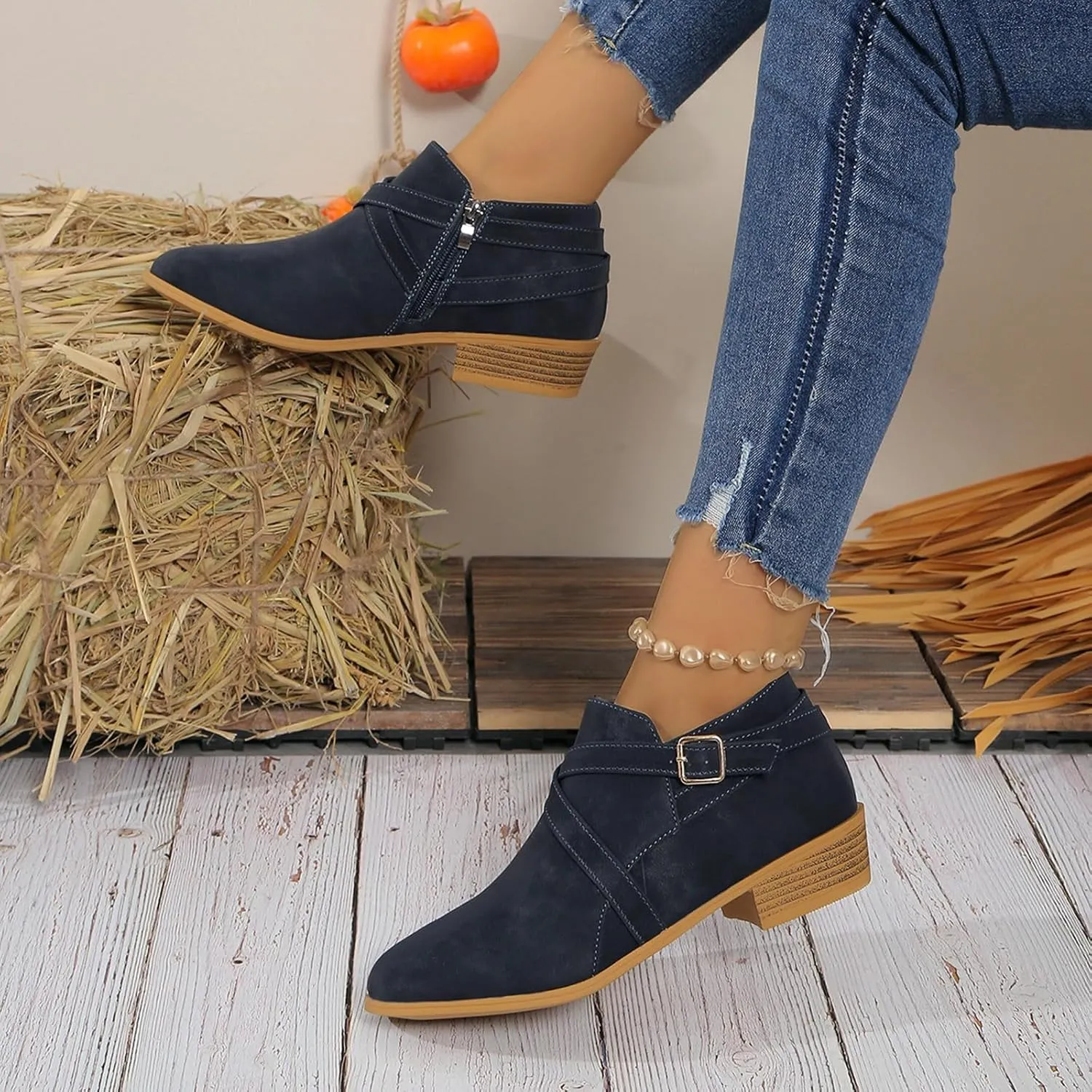Womens Booties Low Heel Square Toe Ankle Boots Cowboy Boots for Women Mid Calf Womens Taupe Boots Womens Wide Width Booties and Ankle Boots Womens Wide Width Ankle Booties
