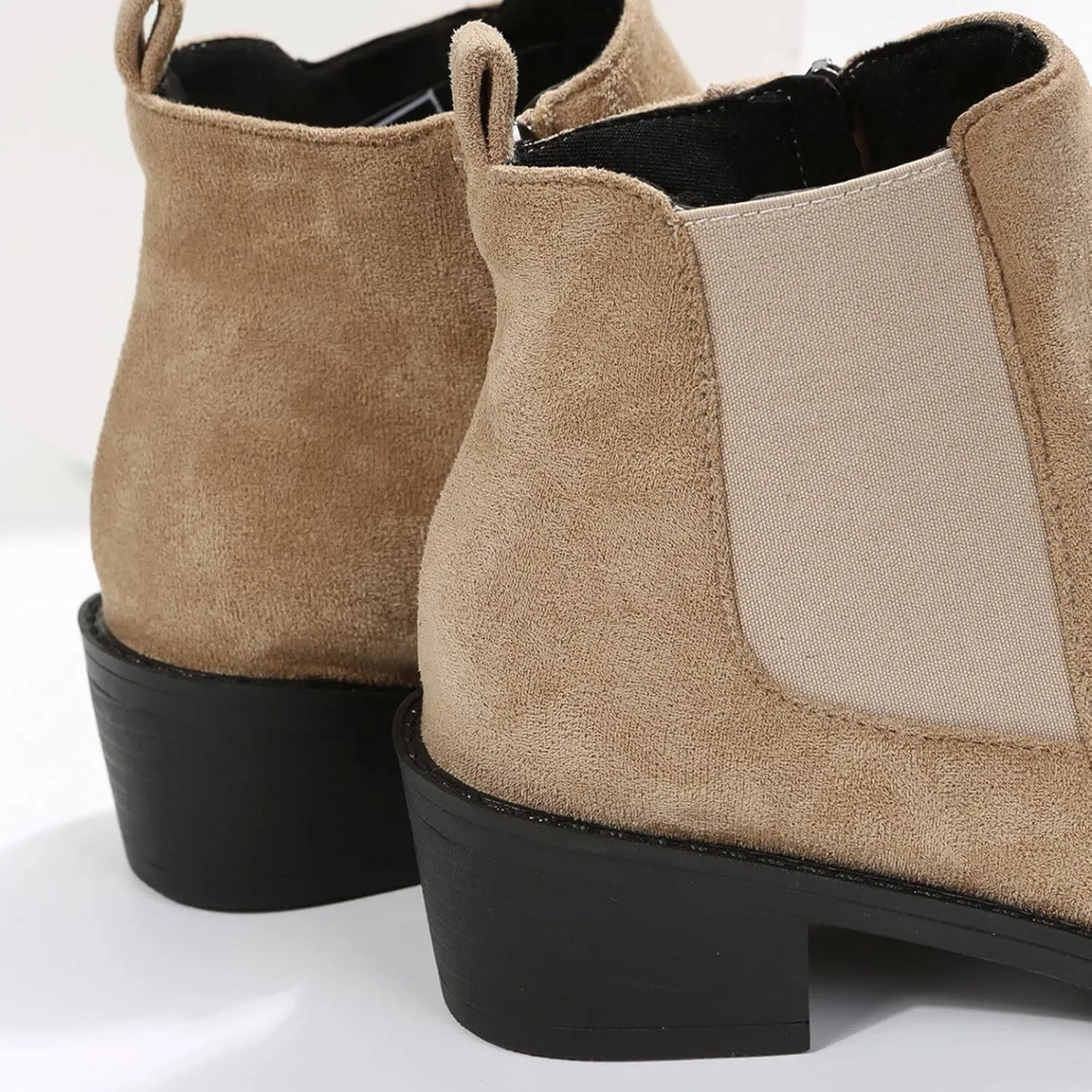 Womens Booties Low Heel Square Toe Ankle Boots Cowboy Boots for Women Mid Calf Womens Taupe Boots Womens Wide Width Booties and Ankle Boots Womens Wide Width Ankle Booties