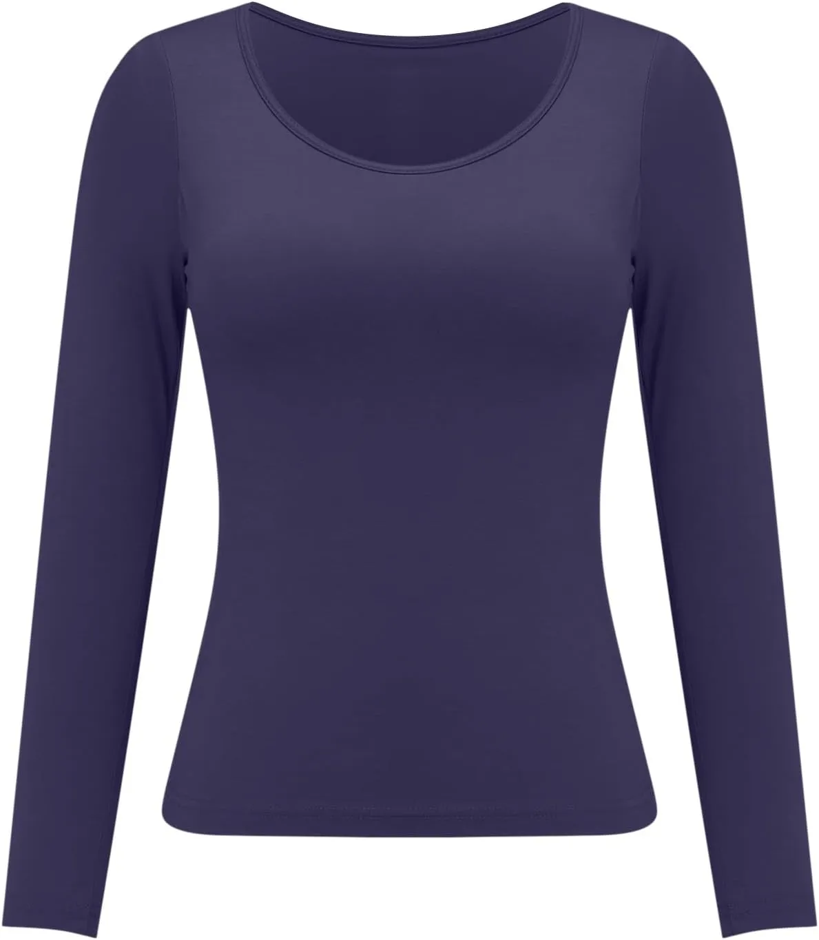 Womens Built-in Bra T-Shirt Padded Solid Color Long Sleeve Built in Bra Underwear Shirt Modal Sports Bra Workout Tops