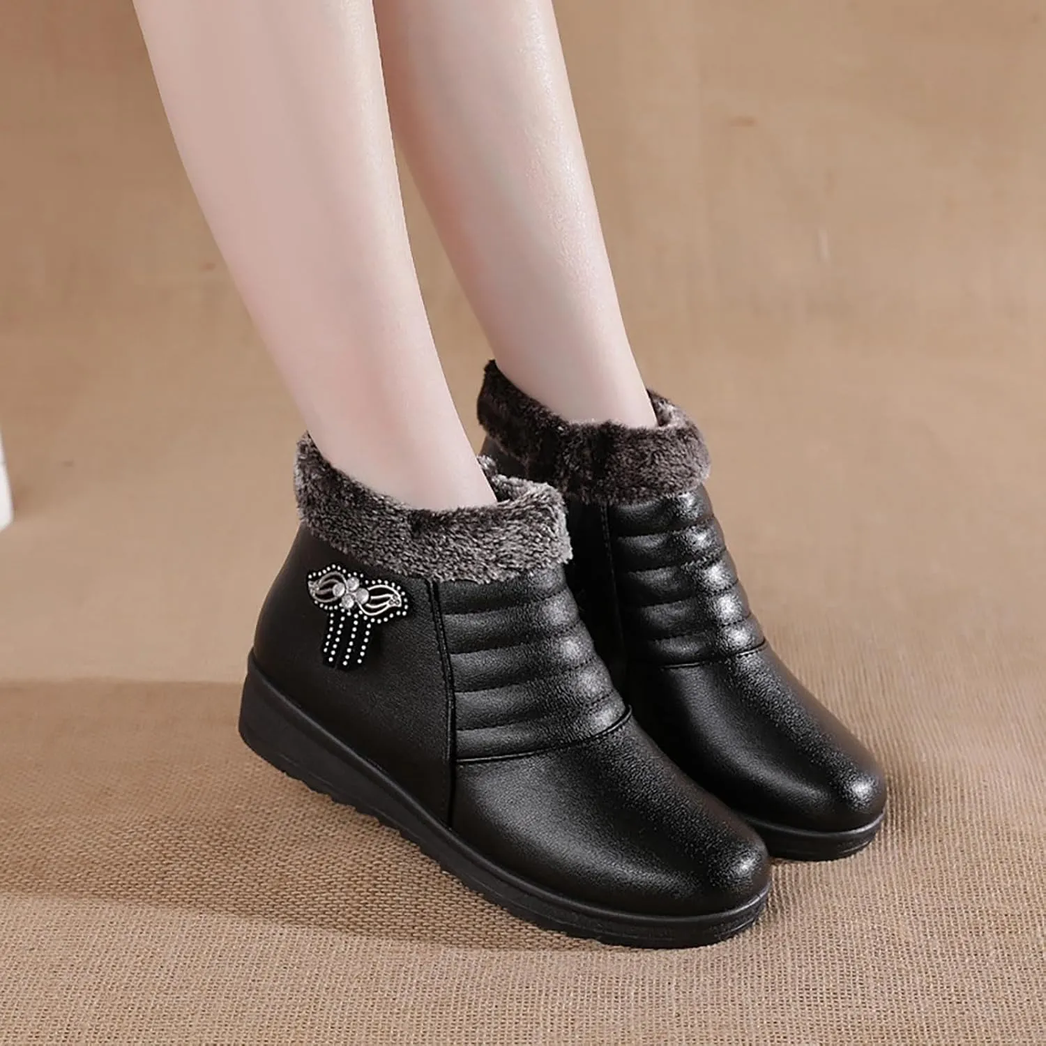 Womens Lace Up Ankle Boots Black Boots Women Nude Boots Pioneer Woman Ankle Boots for Women No Heel Casual Women's Booties Size 10 Wide Width