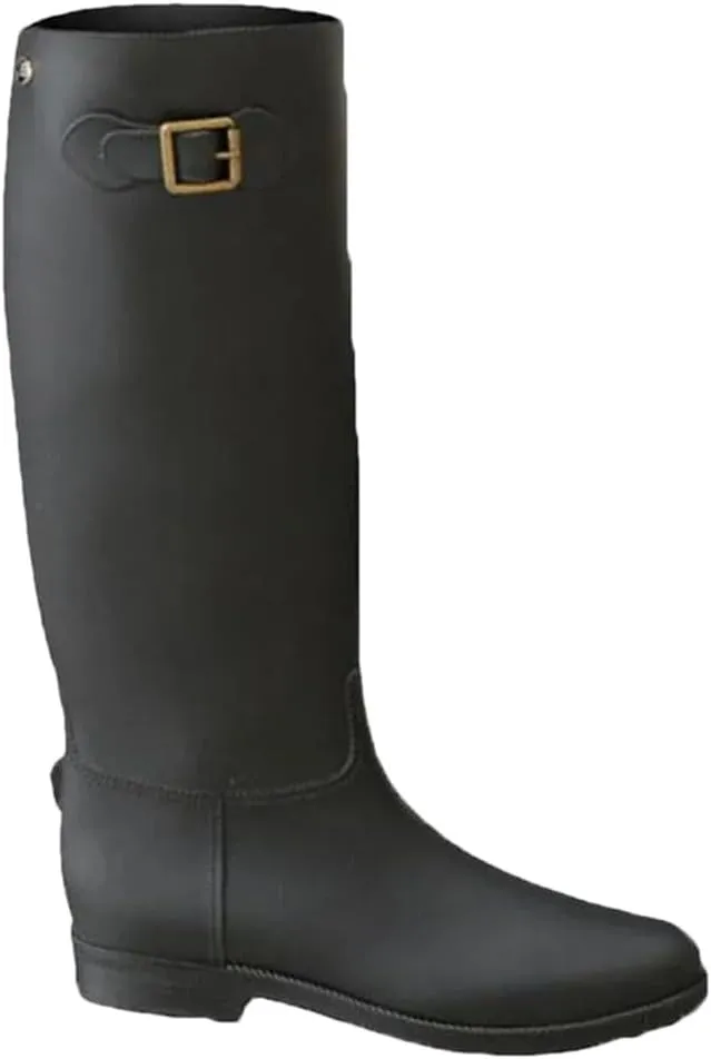 Women's Lady Rain Boots High Tube Warm Water Shoes Waterproof Rubber Shoes Frosted Rain Boots