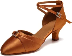 Women's Latin Ballroom Dance Shoes Closed Toe Salsa Performance Social Dancing Practice ShoesShoes