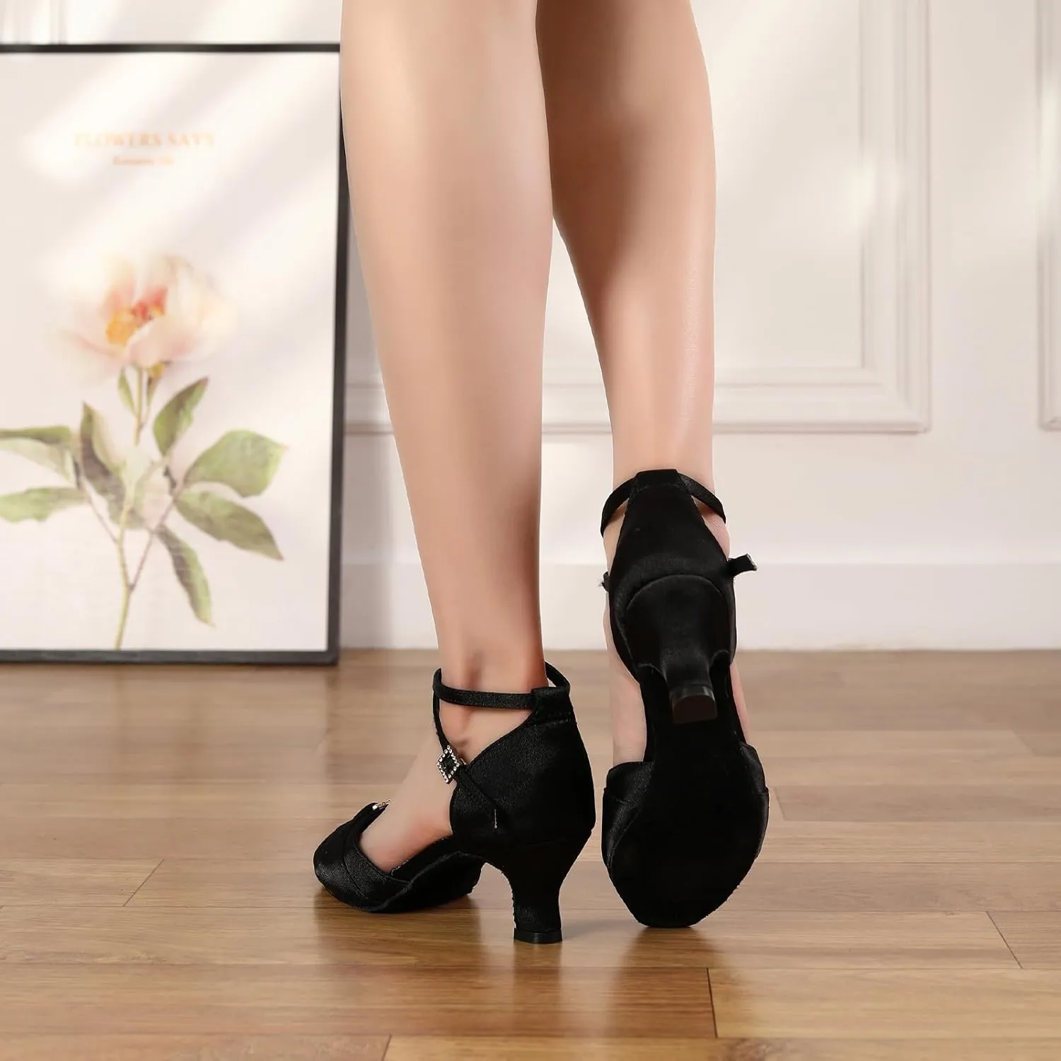 Women's Latin Ballroom Dance Shoes Closed Toe Salsa Performance Social Dancing Practice ShoesShoes