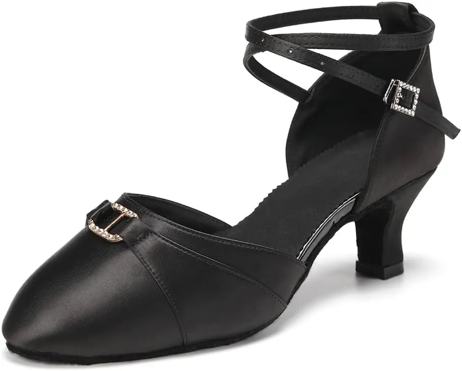 Women's Latin Ballroom Dance Shoes Closed Toe Salsa Performance Social Dancing Practice ShoesShoes