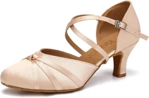 Women's Latin Ballroom Dance Shoes Closed Toe Salsa Waltz Tango Performance Dancing Practice Shoes
