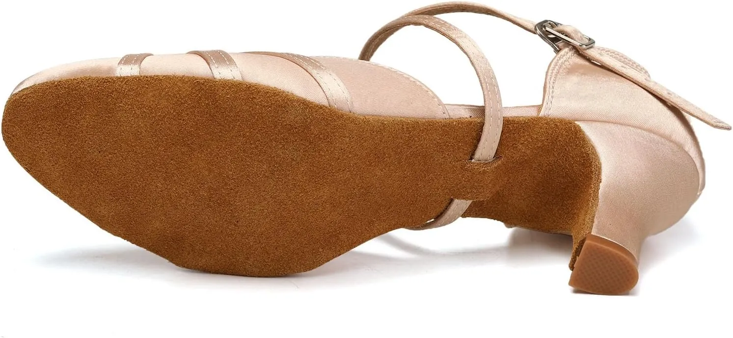 Women's Latin Ballroom Dance Shoes Closed Toe Salsa Waltz Tango Performance Dancing Practice Shoes