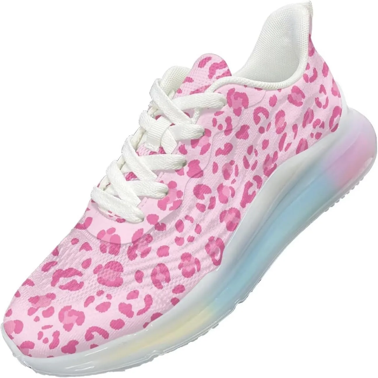 Women's Leopard Sneaker Soft Lightweight Non Slip Gym Sneaker Breathable Air Cushion Walking Shoes for Women US 6-11