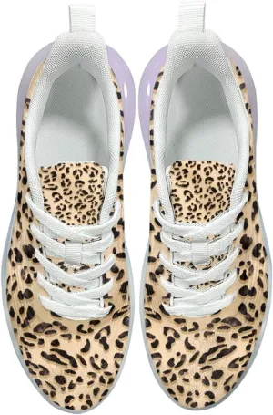 Women's Leopard Sneaker Soft Lightweight Non Slip Gym Sneaker Breathable Air Cushion Walking Shoes for Women US 6-11