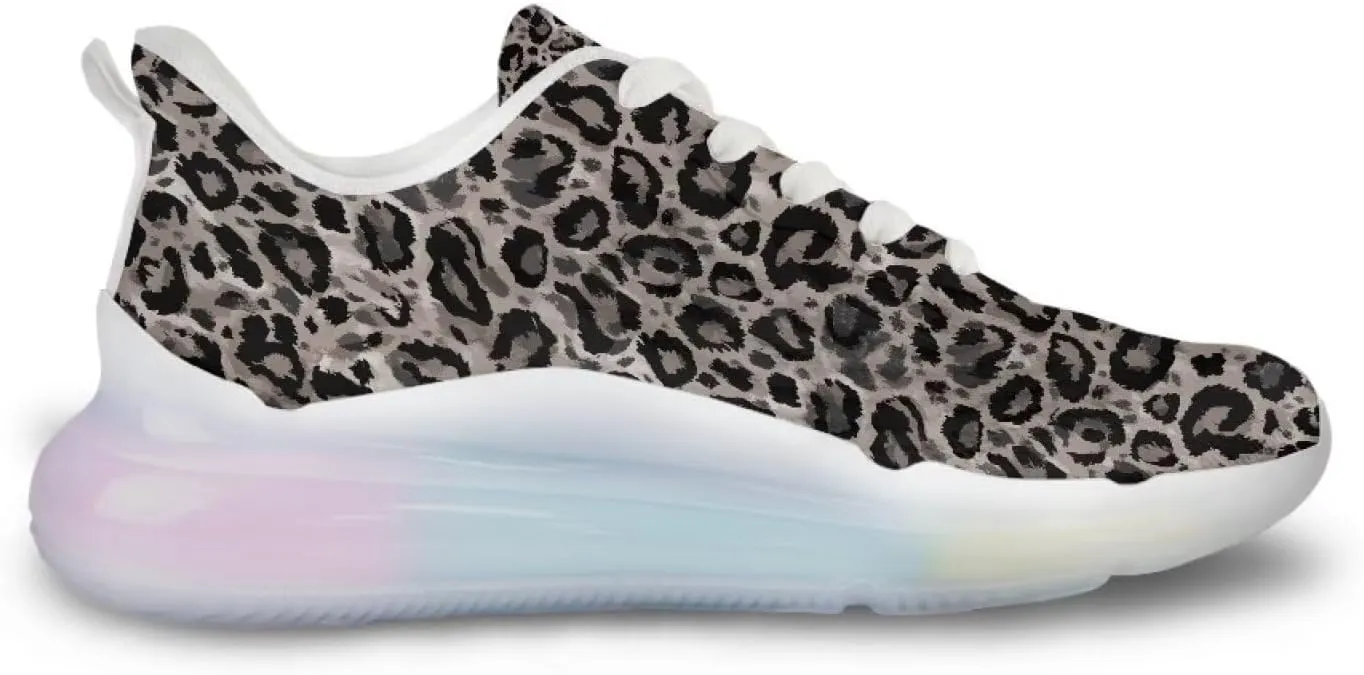 Women's Leopard Sneaker Soft Lightweight Non Slip Gym Sneaker Breathable Air Cushion Walking Shoes for Women US 6-11