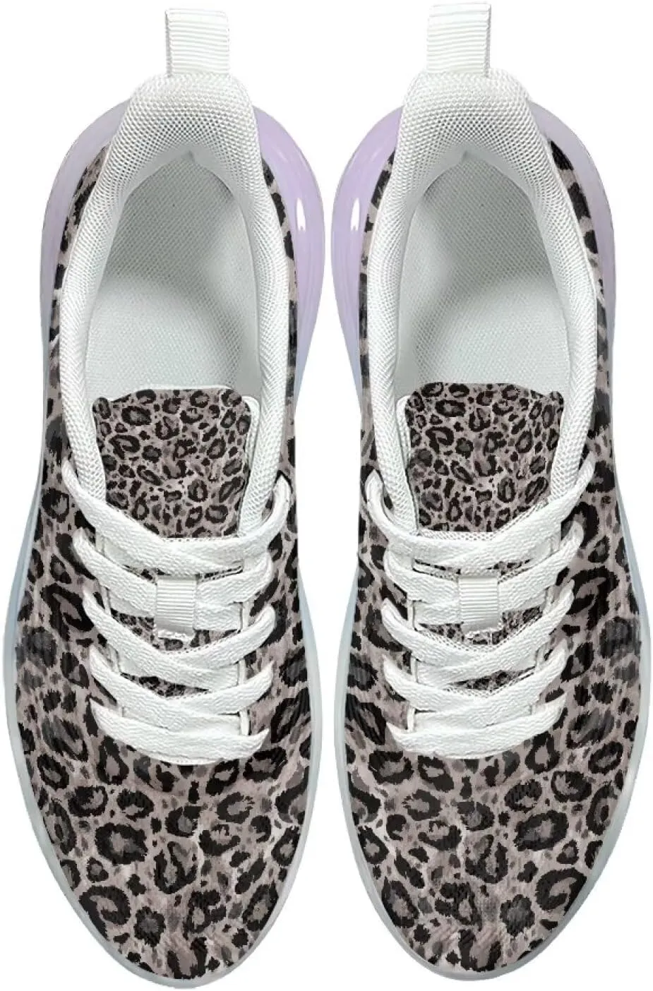 Women's Leopard Sneaker Soft Lightweight Non Slip Gym Sneaker Breathable Air Cushion Walking Shoes for Women US 6-11