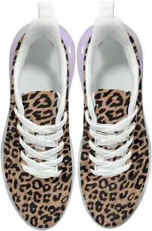 Women's Leopard Sneaker Soft Lightweight Non Slip Gym Sneaker Breathable Air Cushion Walking Shoes for Women US 6-11