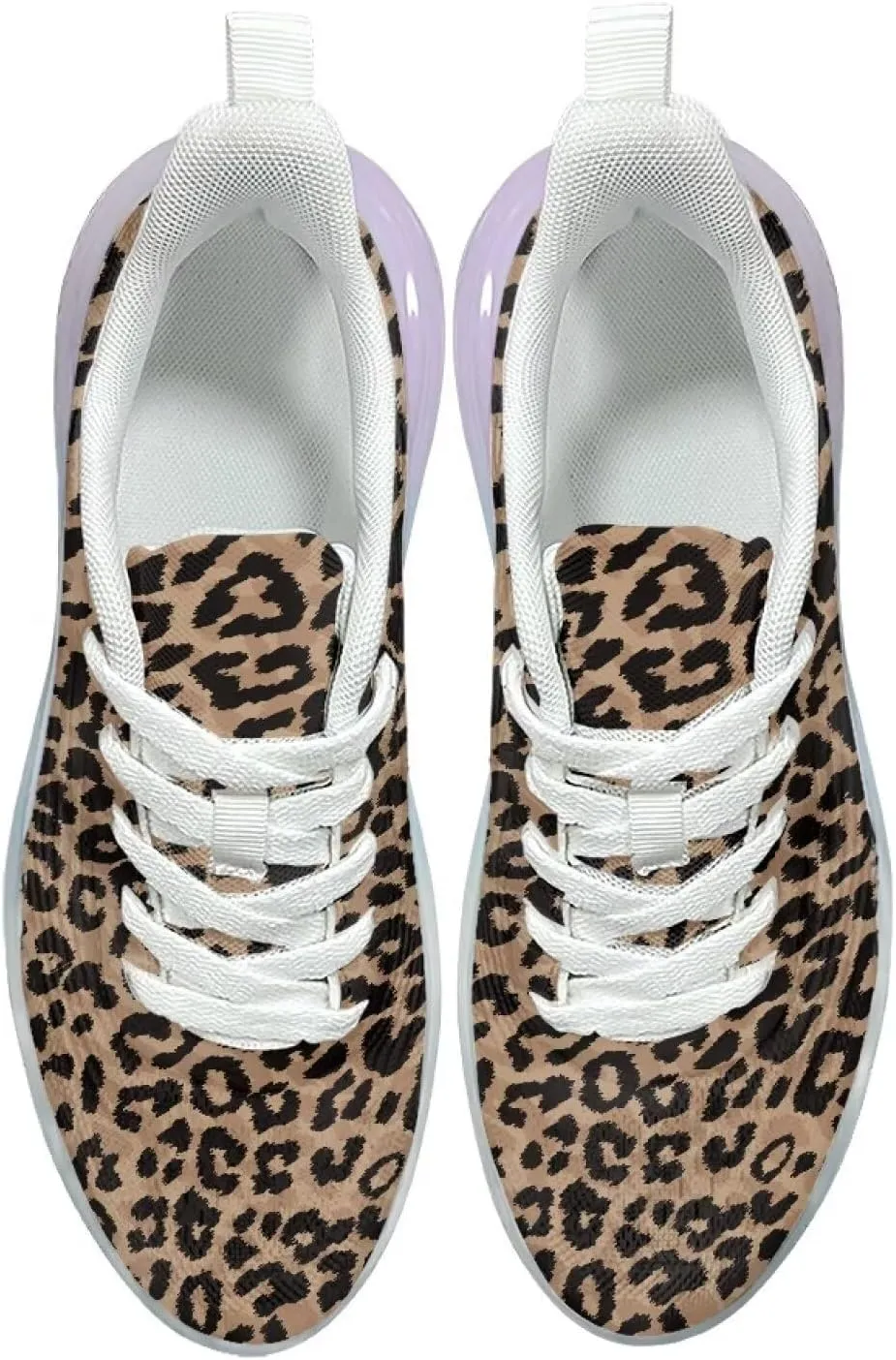 Women's Leopard Sneaker Soft Lightweight Non Slip Gym Sneaker Breathable Air Cushion Walking Shoes for Women US 6-11