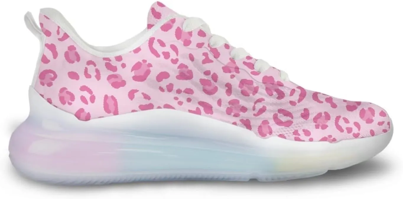 Women's Leopard Sneaker Soft Lightweight Non Slip Gym Sneaker Breathable Air Cushion Walking Shoes for Women US 6-11
