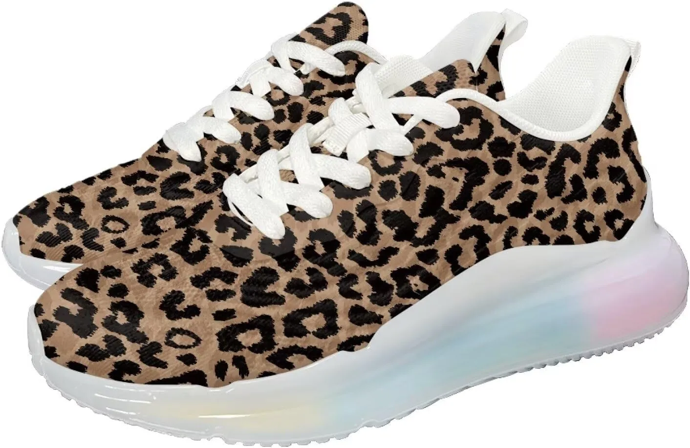 Women's Leopard Sneaker Soft Lightweight Non Slip Gym Sneaker Breathable Air Cushion Walking Shoes for Women US 6-11