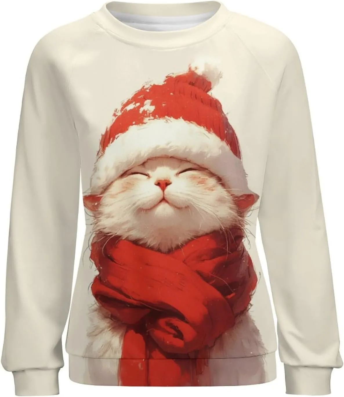 Womens Long Sleeve Tops Christmas Print Sweatshirts Fall Pullover Crewneck Soft Elegant Shirts Boho Tops for Women