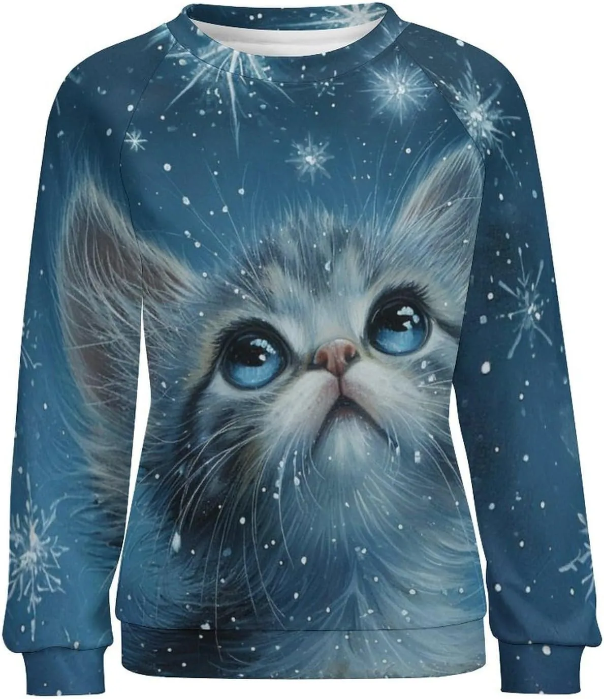 Womens Long Sleeve Tops Christmas Print Sweatshirts Fall Pullover Crewneck Soft Elegant Shirts Boho Tops for Women
