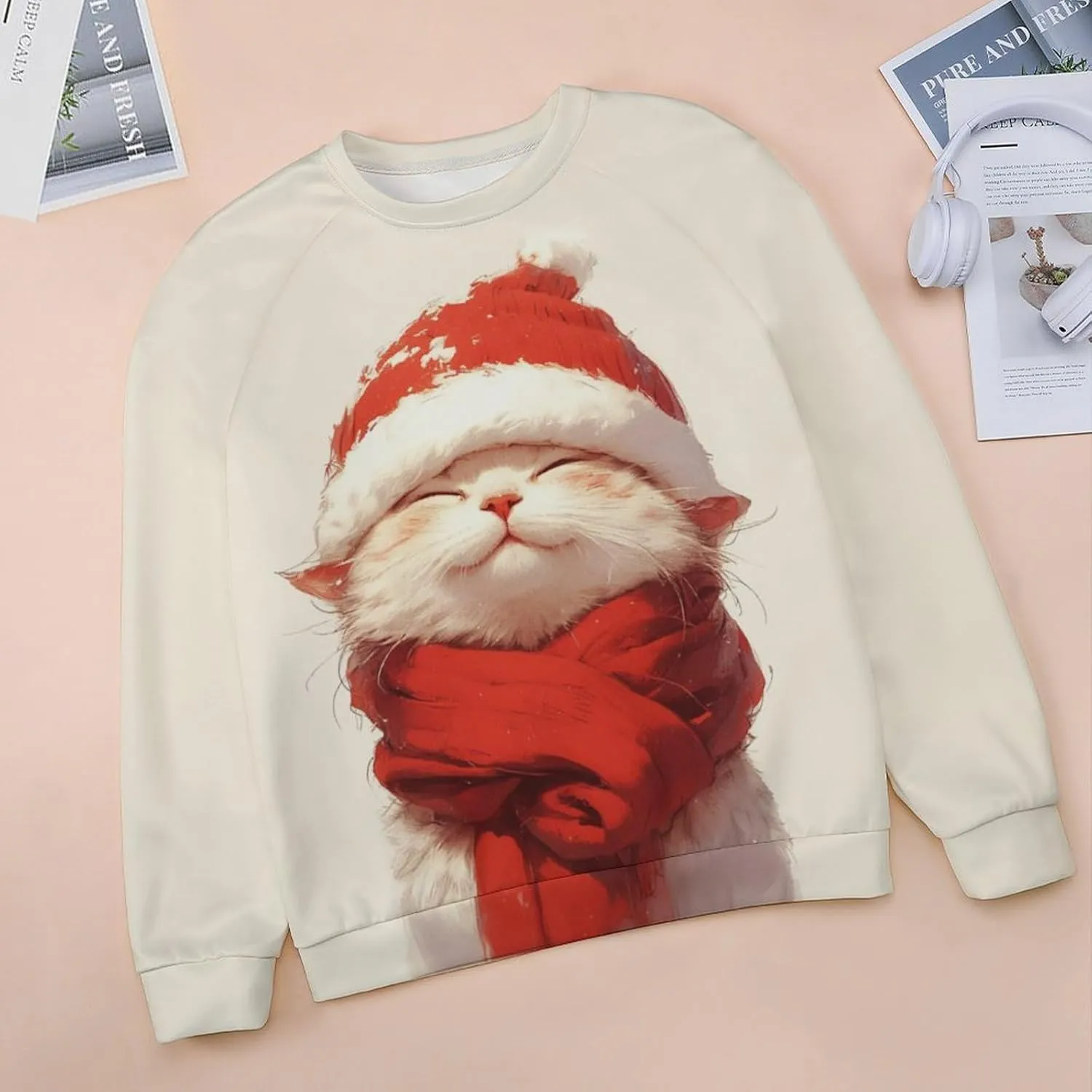 Womens Long Sleeve Tops Christmas Print Sweatshirts Fall Pullover Crewneck Soft Elegant Shirts Boho Tops for Women