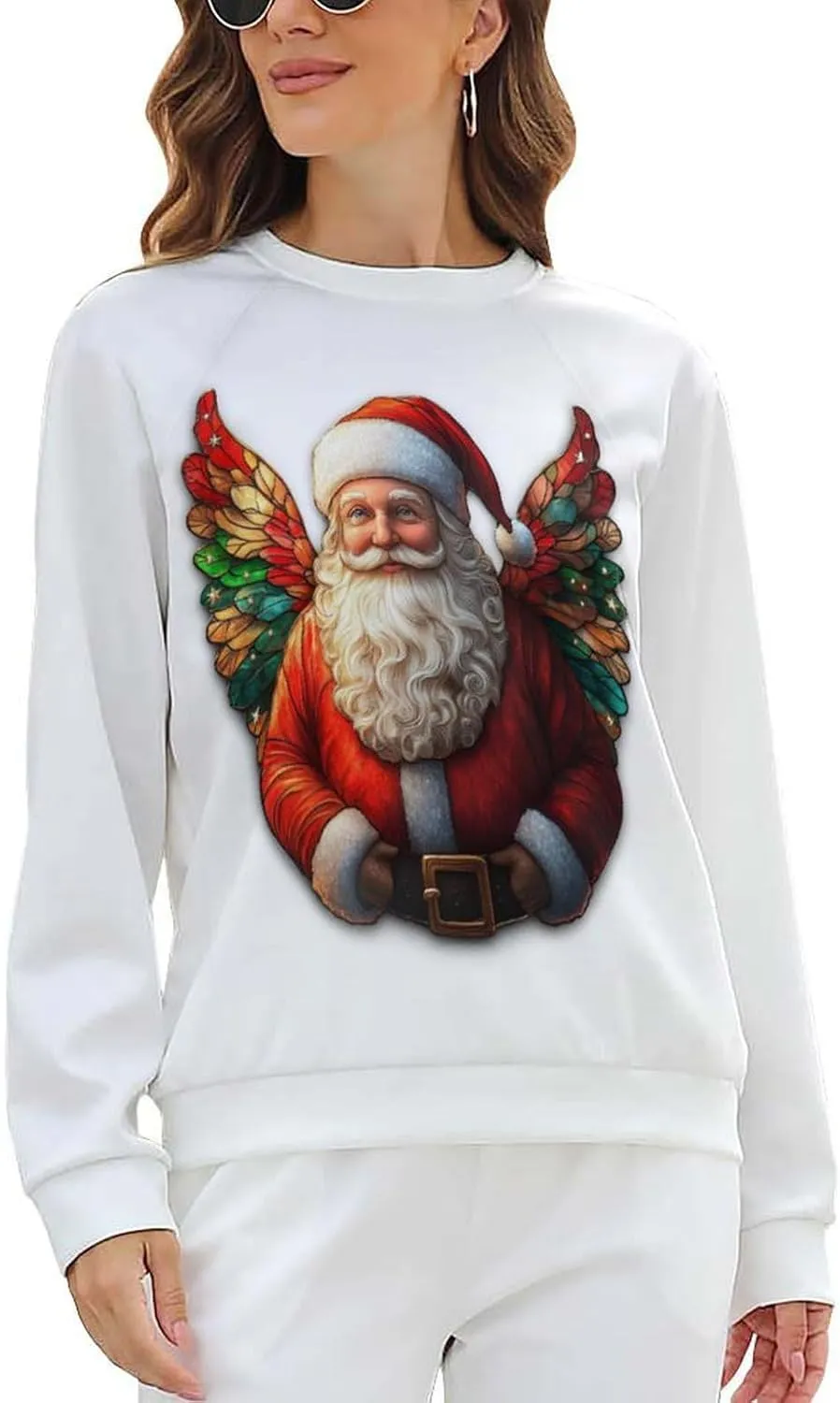 Womens Long Sleeve Tops Christmas Print Sweatshirts Fall Pullover Crewneck Soft Elegant Shirts Boho Tops for Women