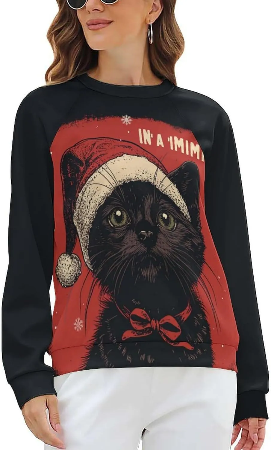 Womens Long Sleeve Tops Christmas Print Sweatshirts Fall Pullover Crewneck Soft Elegant Shirts Boho Tops for Women