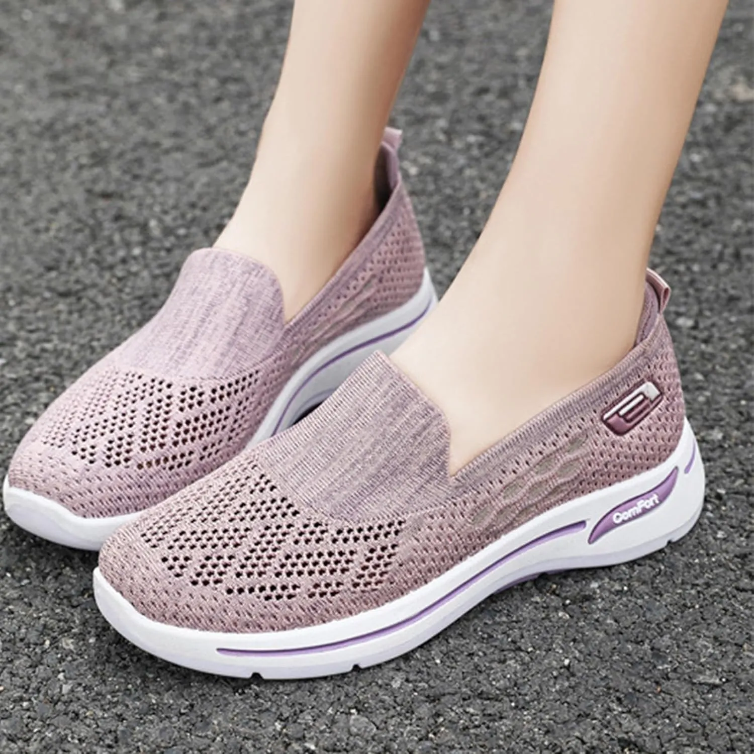 Women's Mesh Shoes Lightweight Comfortable Loafers for Women Casual Breathable Outdoor Walking Shoes Slip On Sneakers