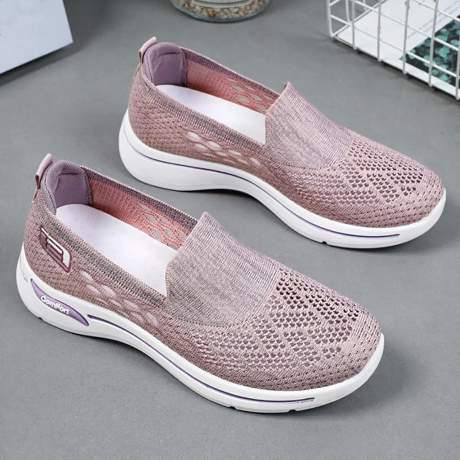 Women's Mesh Shoes Lightweight Comfortable Loafers for Women Casual Breathable Outdoor Walking Shoes Slip On Sneakers