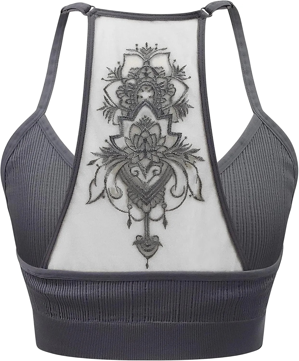 Women's Plus Size Tattoo Mesh Bralette
