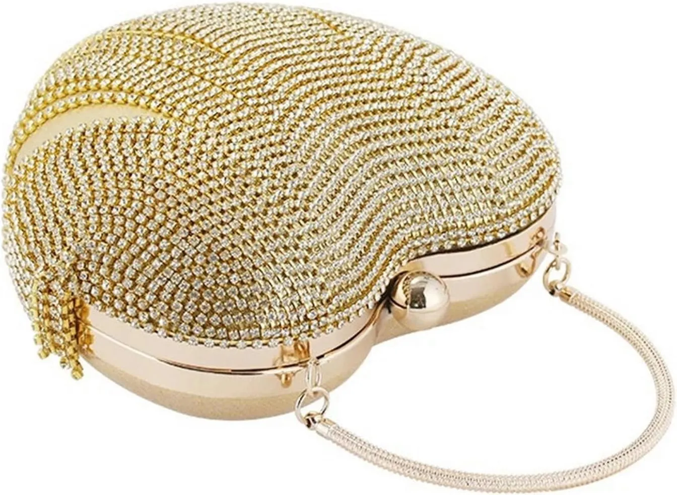 Women's rhinestone evening bag Tassel Rhinestone Heart Shaped Evening Clutch Wedding Party Sling Shoulder Bag