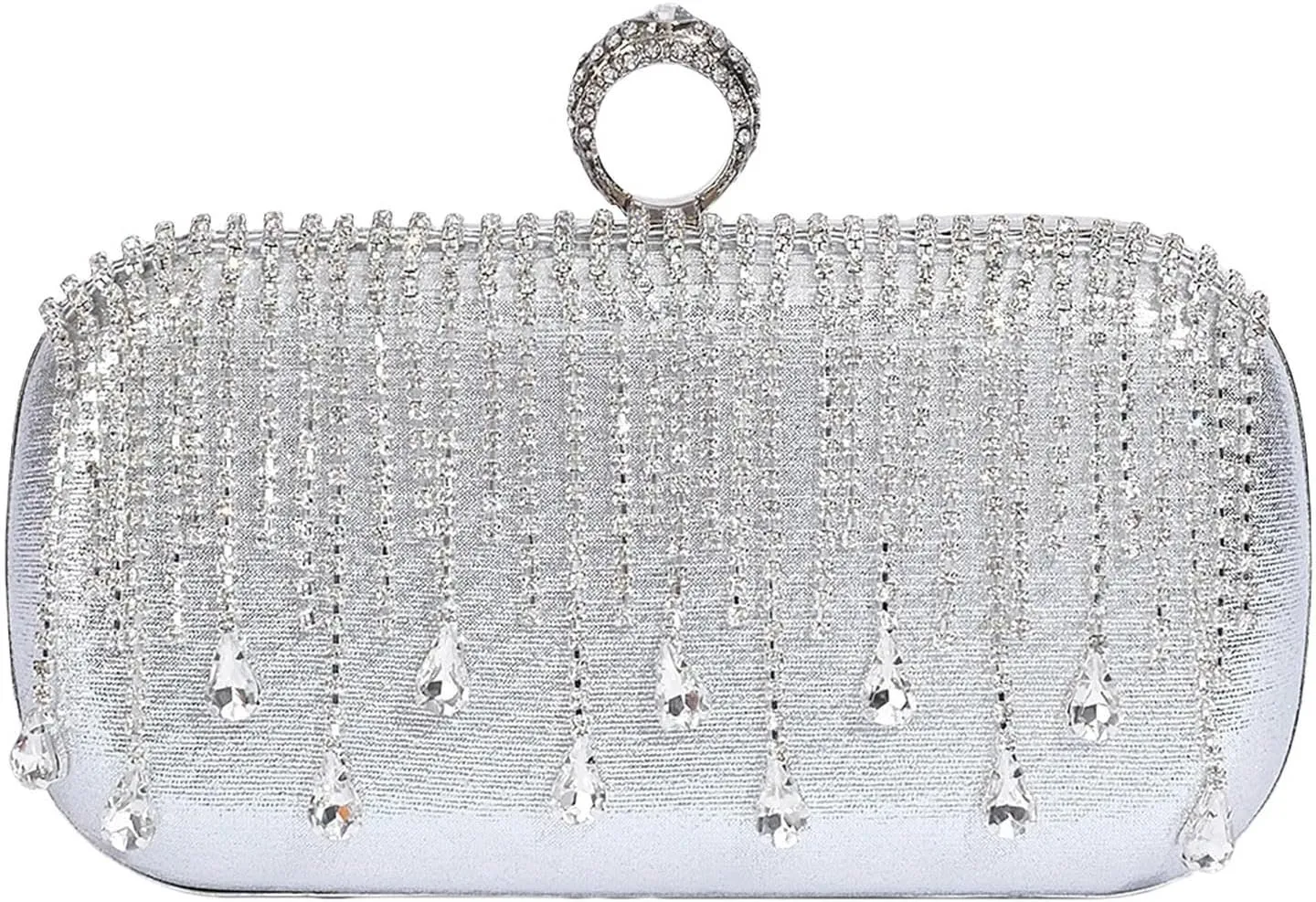Women's rhinestone evening bag Women's Evening Clutch Wedding Rhinestone Tassel Silver Gold Black Party Shoulder Bag