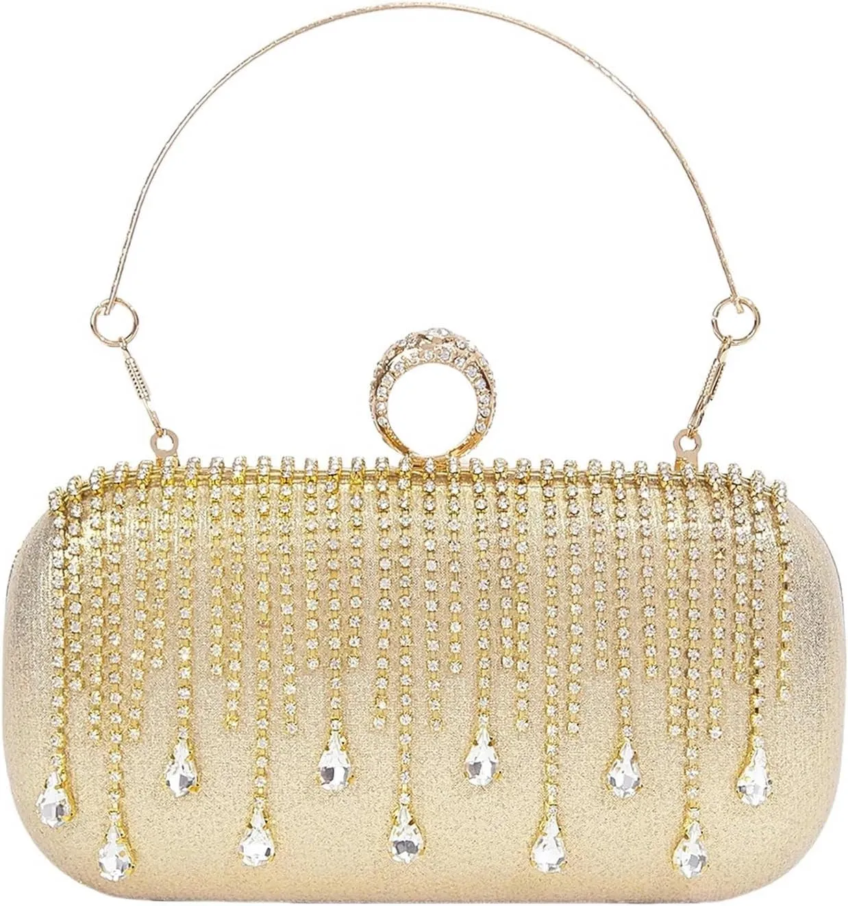 Women's rhinestone evening bag Women's Evening Clutch Wedding Rhinestone Tassel Silver Gold Black Party Shoulder Bag