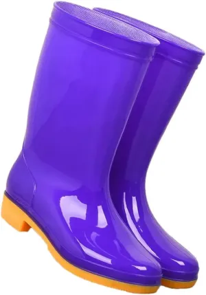 Womens Rubber Shoes Non-Slip Waterproof Shoes Rain Boots Midcalf Rubber Boots