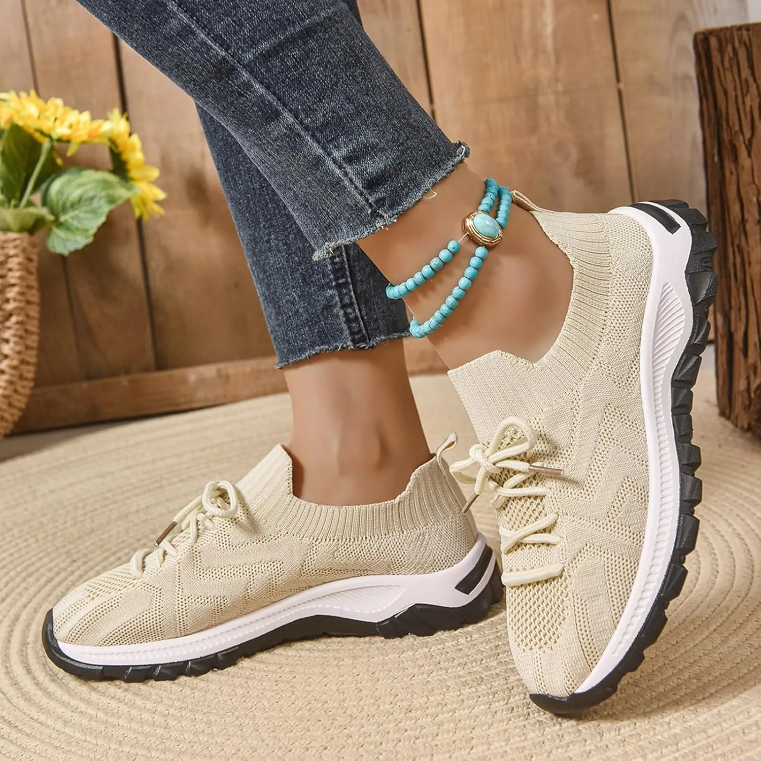 Womens Running Shoes Slip-on Walking Tennis Sneakers Lightweight Breathable Casual Soft Sole Mesh Workout Sports Shoes