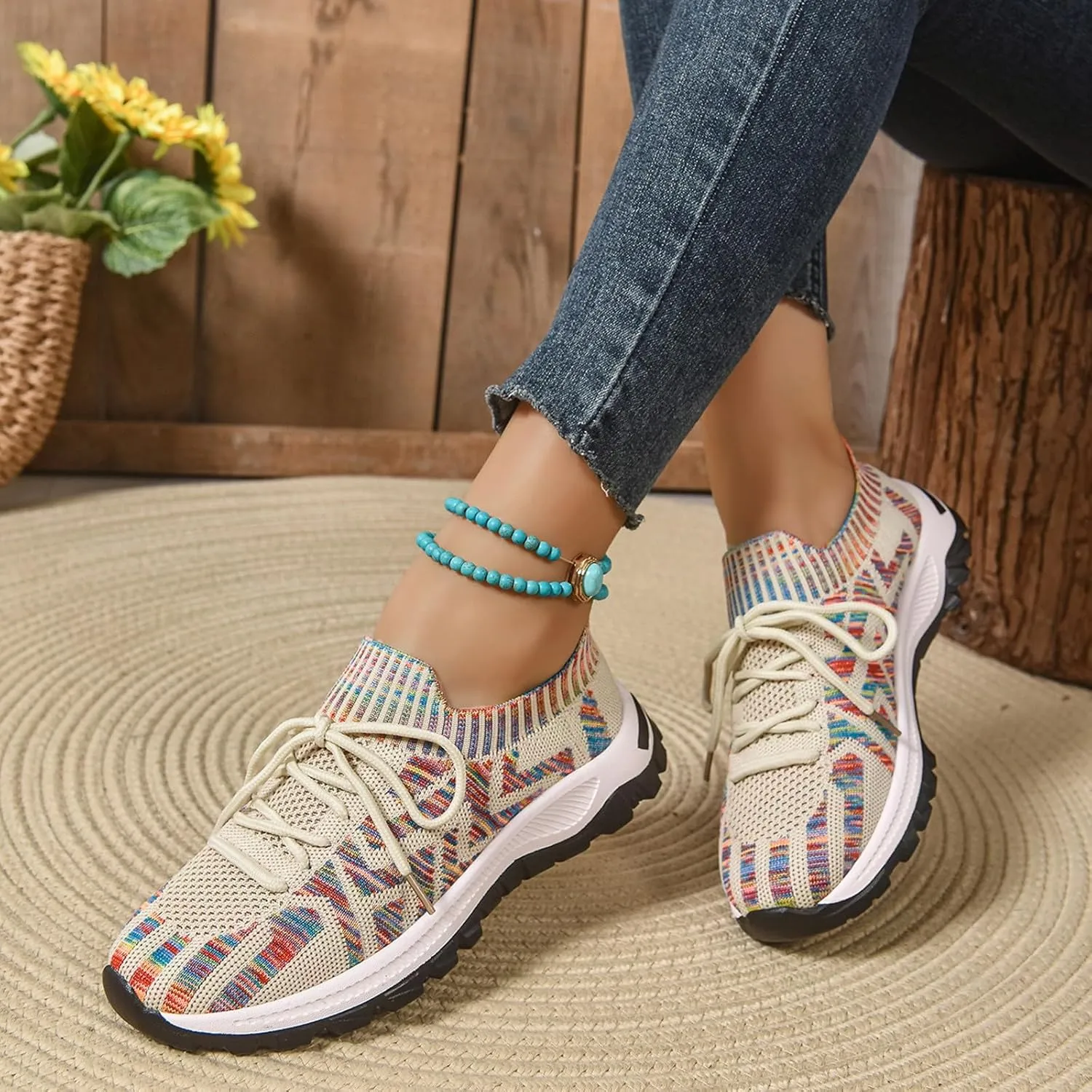 Womens Running Shoes Slip-on Walking Tennis Sneakers Lightweight Breathable Casual Soft Sole Mesh Workout Sports Shoes