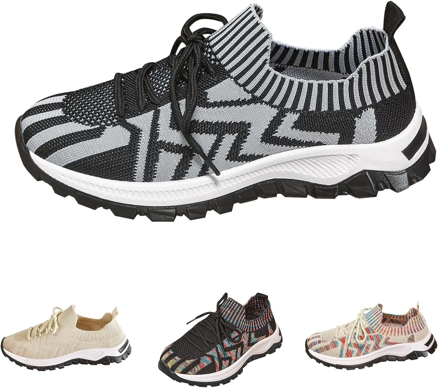 Womens Running Shoes Slip-on Walking Tennis Sneakers Lightweight Breathable Casual Soft Sole Mesh Workout Sports Shoes