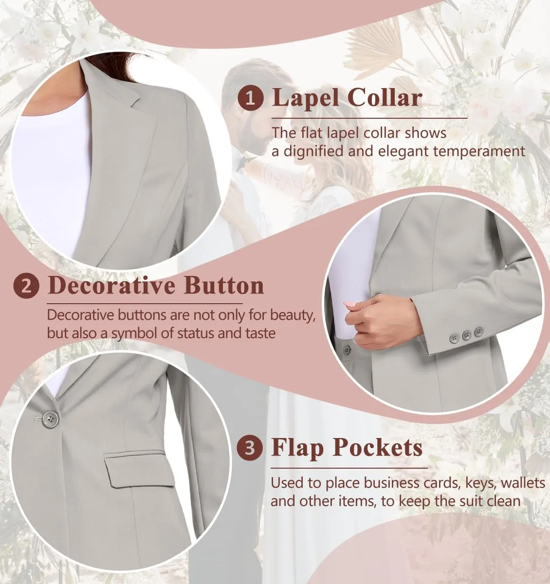 Women's Suits for Work Professional, 2 Piece Office Work Suit Set, Women's Suit Formal Wear