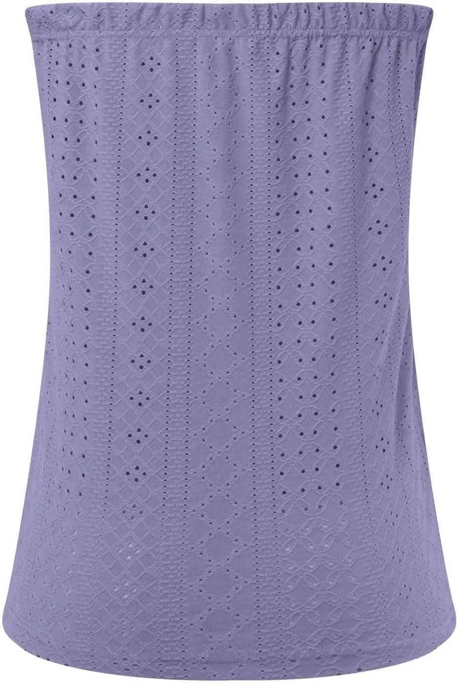 Womens Summer Tube Tops Casual Strapless Eyelet Bandeau Tanks Cute Off Shoulder Tunic Shirts Flowy Vacation Blouses